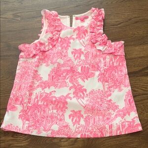 Lilly Pulitzer Pink and White Tropical Blouse